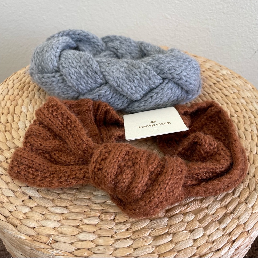 NWT Knit Head bands Heather Grey/ Cooper bundle 2 pieces